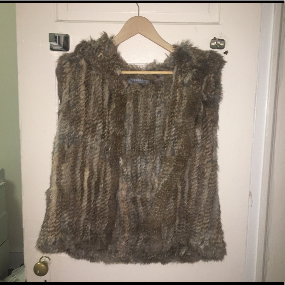 Real Rabbit Fur Open Front Vest - Picture 3 of 3